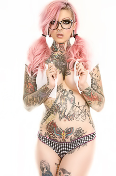 Sexy slut with tattoos