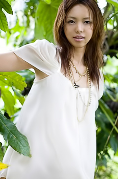 Yura Aikawa - cute Asian teen in white is adorable in her white dress