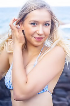 Cherry Blossom Bares Her Perky Breasts And Luscious Booty To The Elements